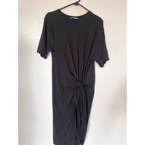 Zara Trafaluc Dress Womens Small Charcoal Gray Knot Knit Comfy - Picture 1 of 7